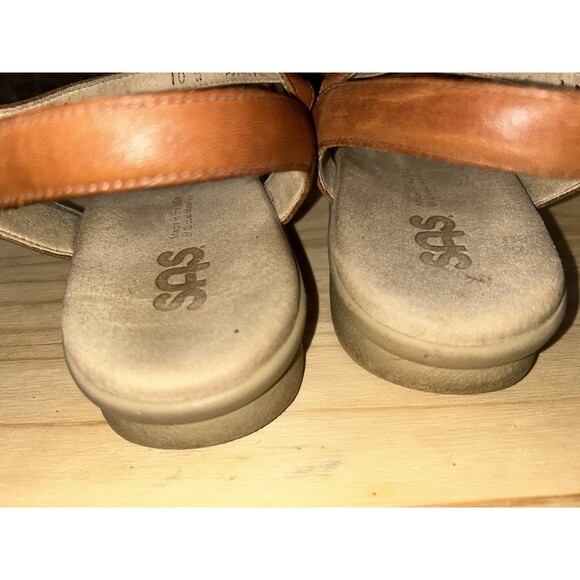 SAS Huarache Quarter Strap Sandals Women’s 10W Antique Tan Brown Embroidered - Picture 6 of 8